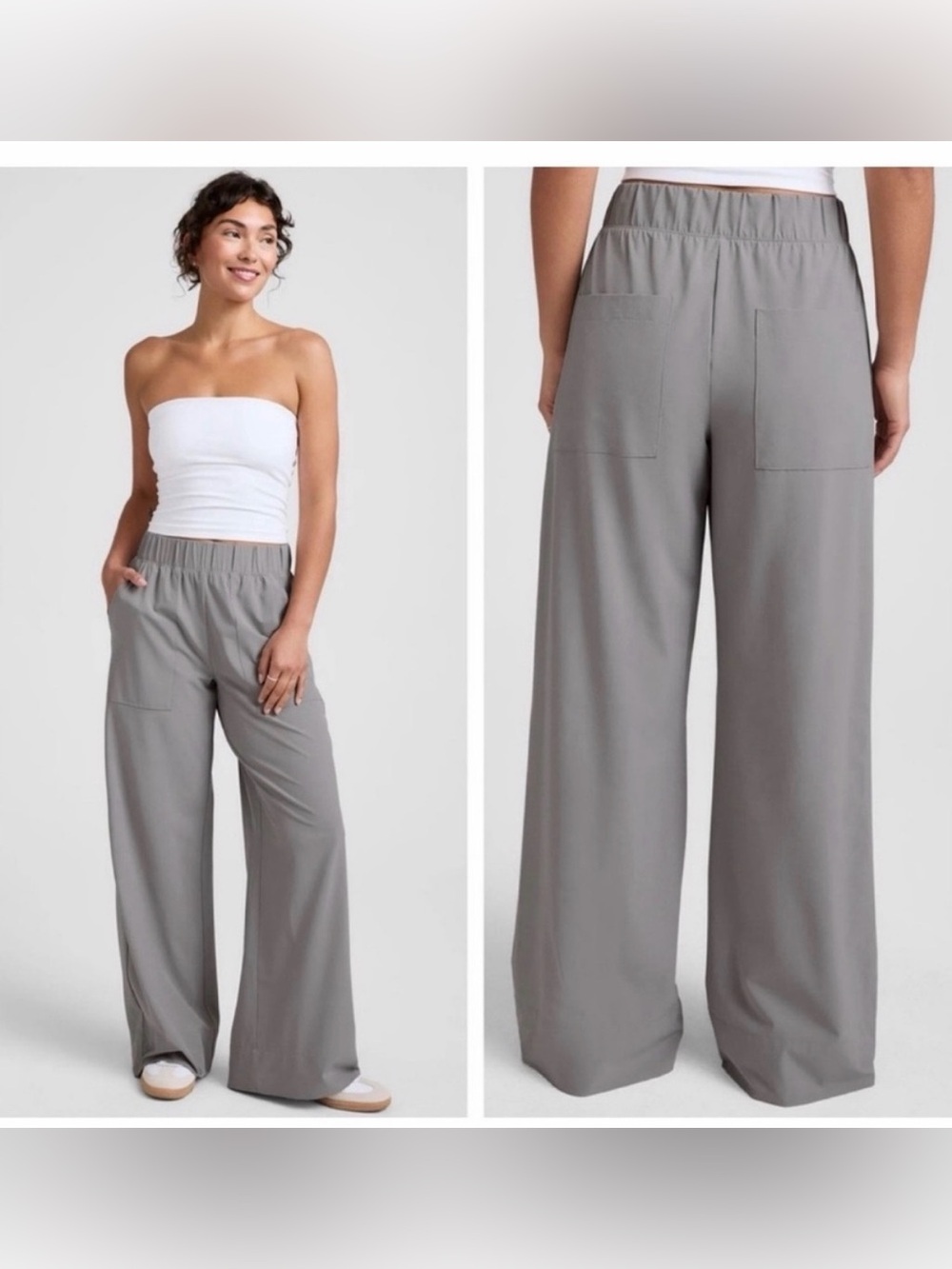 Beyond Yoga Easy Wide Leg Pant in Stone Gray Size XS EUC